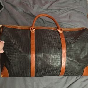 VINTAGE Bally CHARCOAL GRAY and Brown Men's Travel Bag. GOOD CONDITION.